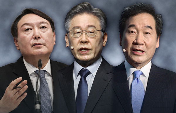▲ 대선주자 윤석열 이재명 이낙연. /뉴시스