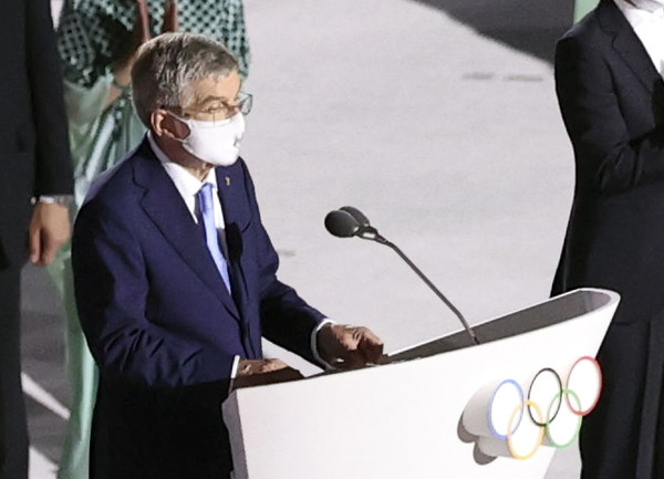 ▲ 연설하는 토마스 바흐 IOC 위원장. /뉴시스