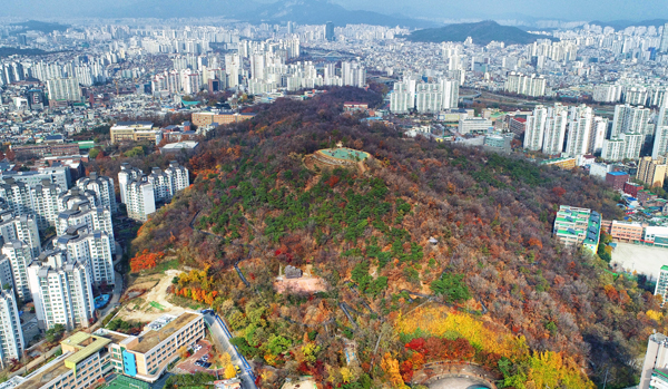 ▲ 동대문구 대표 녹지공간, 배봉산 전경.