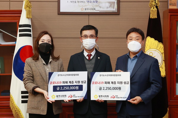 ▲ 코로나19 피해계층 지원 성금 전달식.
