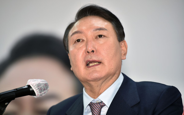 ▲ 연설하는 윤석열 후보. /뉴시스
