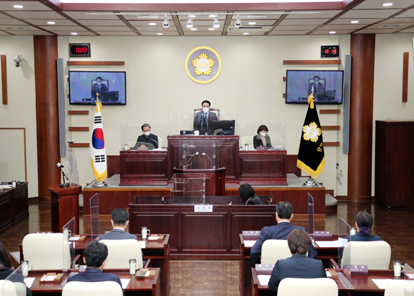 ▲ 12일 열린 제266회 임시회 제1차 본회의 모습.