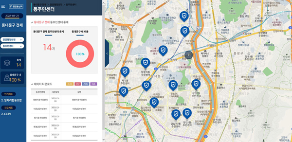 ▲ 동대문구 데이터플랫폼 우리동네스마트지도.