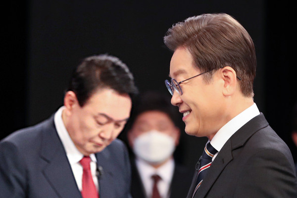 ▲ 이재명 후보와 윤석열 후보. /뉴시스