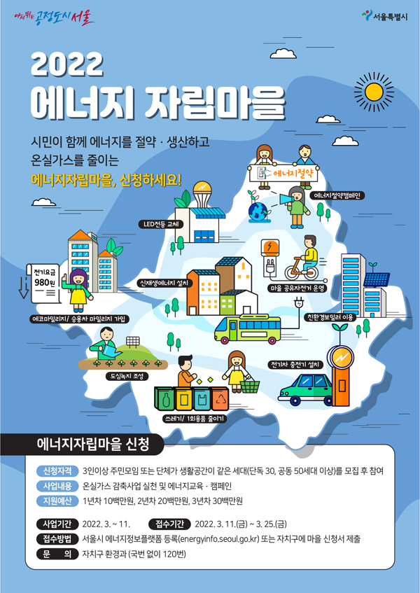 ▲ 2022년 에너지자립마을 모집 포스터.