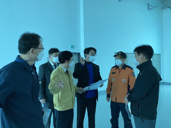 ▲ 미사119센터 공사 현장 방문 모습.