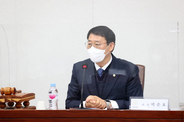 ▲ 시흥시 복지관협의회 기관장 간담회 참석한 박춘호 의장.