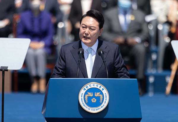 ▲ 취임사하는 윤석열 대통령.