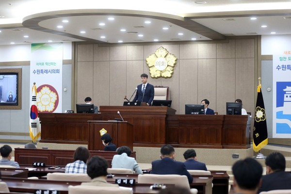 ▲ 제11대 의회 마지막 임시회 진행중인 모습.