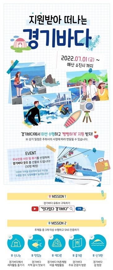 ▲ 경기바다 여행장려 프로젝트 ‘지원받아 떠나는 경기바다’ 포스터.