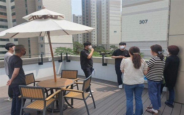 ▲ 양천구시설관리공단, 재난안전의식 및 화재 시 초동대처능력 향상을 위한 교육 실시 모습.