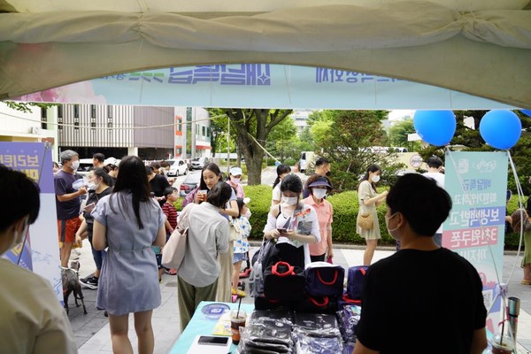 ▲ 공공배달앱 배달특급 현장 홍보 행사(부천국제판타스틱영화제, 2022년 7월 8일~10일).