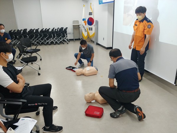 ▲ 소방안전교육 실습사진.