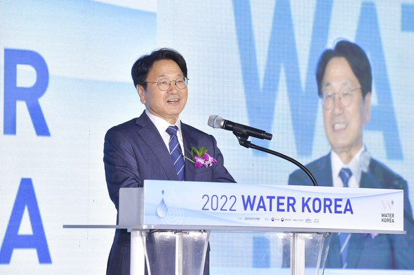 ▲ 축사하는 강기정 한국상하수도협회장(광주광역시장).