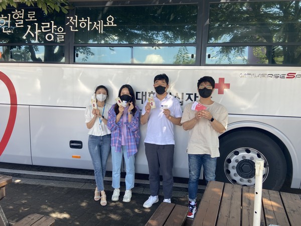 ▲ 사랑의 헌혈 캠페인 동참 모습.