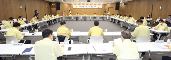 ▲ 의장단 상임위원장단 수해피해 관련 도의회 경기도 긴급 대책회의.