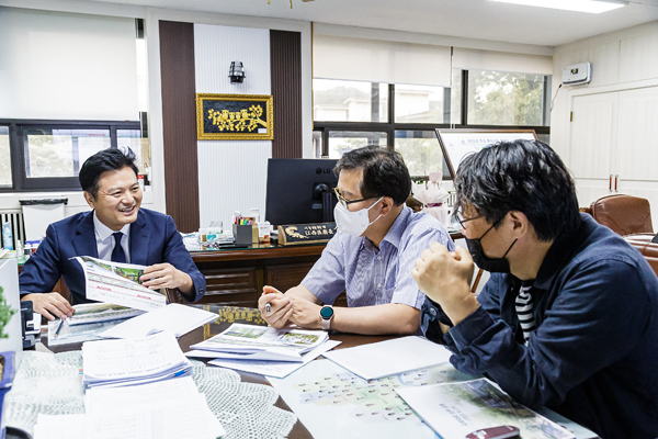 ▲ 국회대로 상부 공원조성사업 사전설명회 모습.