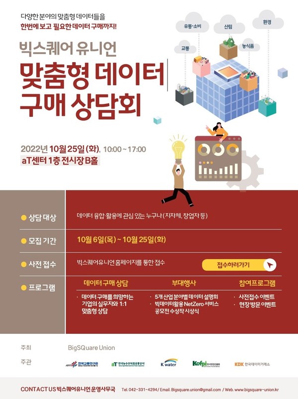 ▲ aT ‘빅스퀘어 유니언 맞춤형 데이터 구매상담회’ 포스터.