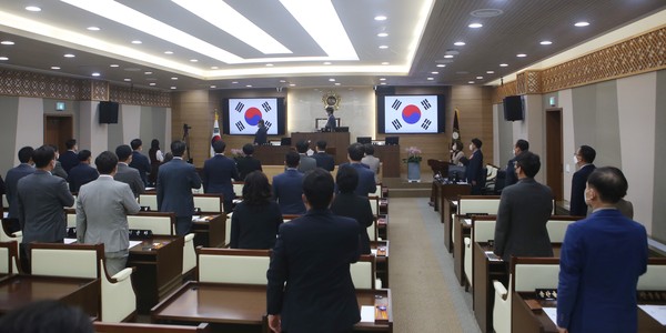▲ 평택시의회, 제234회 임시회 개회 모습.
