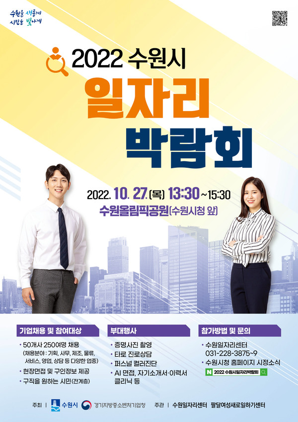 ▲ 수원시 일자리박람회 개최 홍보물.