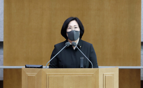 ▲ 5분 자유발언 하는 서현옥 의원.
