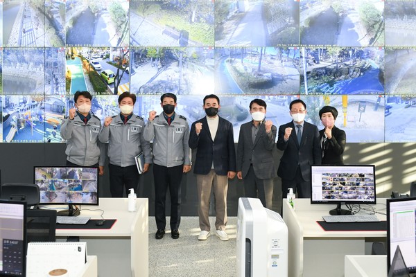 ▲ 포천시 CCTV AI 이벤트 관제사업 시연회 개최 기념사진.