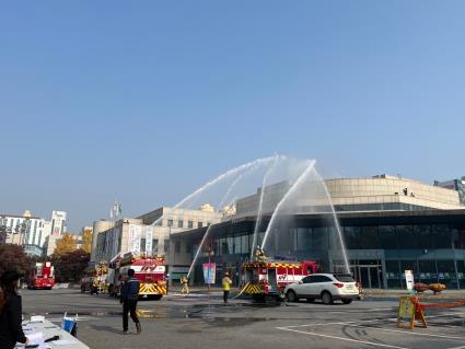 ▲ 평택시 재난대응 안전한국훈련 진행중인 모습.