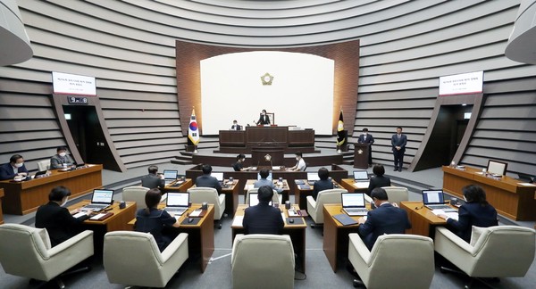 ▲ 광주시의회 본회의장.