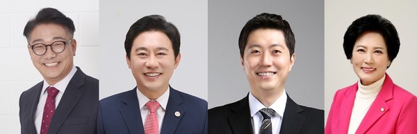 ▲ 사진 왼쪽부터 이대구 한갑수 최찬규 이진분 의원의 모습.