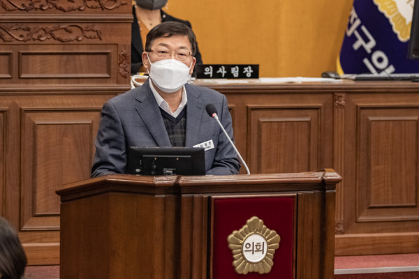 ▲ 김경호 광진구청장 시정연설.