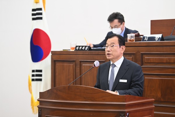▲ 이현재 하남시장 시정연설 모습.