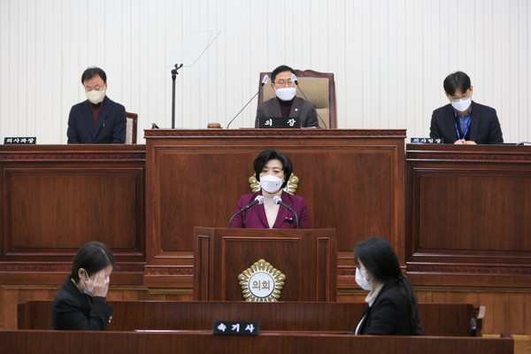 ▲ 신계용 과천시장 시정연설.