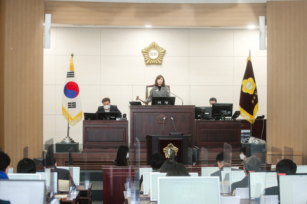 ▲ 제218회 임시회 개최 모습.