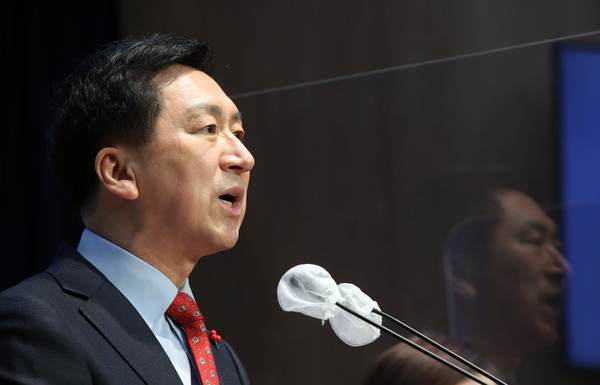 ▲ 당 대표 출마선언 기자회견 하는 김기현 국민의힘 의원. /뉴시스