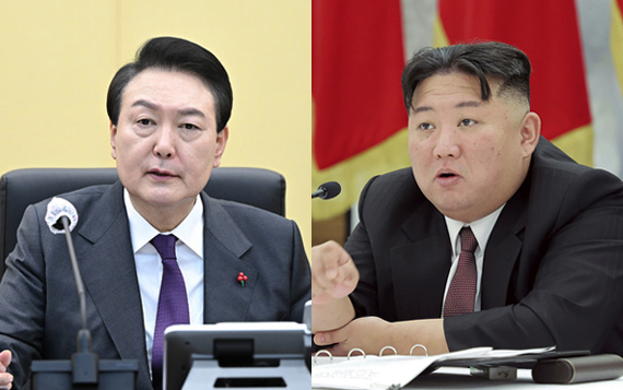 ▲ 윤석열 대통령-김정은 북한 국무위원장. /뉴시스