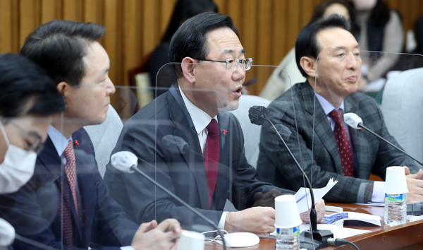 ▲ 발언하는 주호영 원내대표. /뉴시스