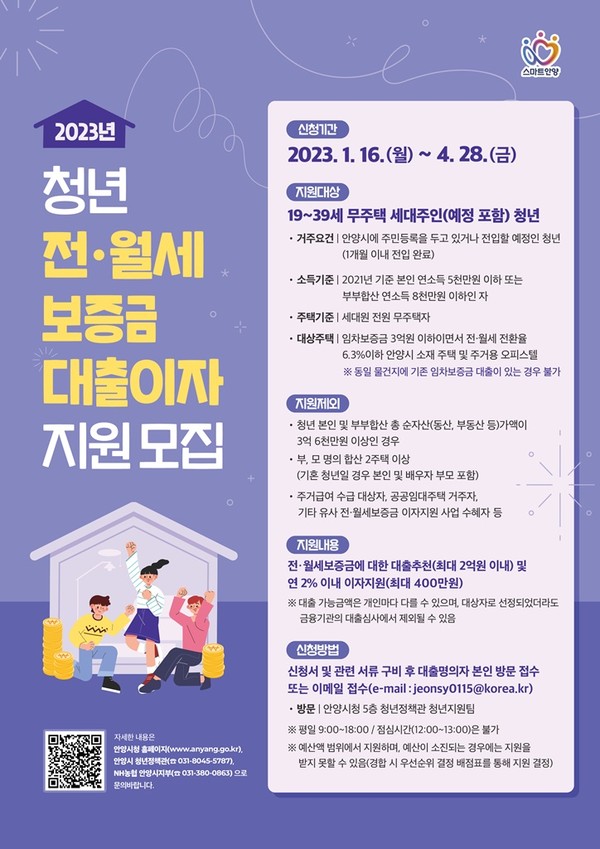 ▲ 청년 전월세보증금대출이자 지원사업 포스터.