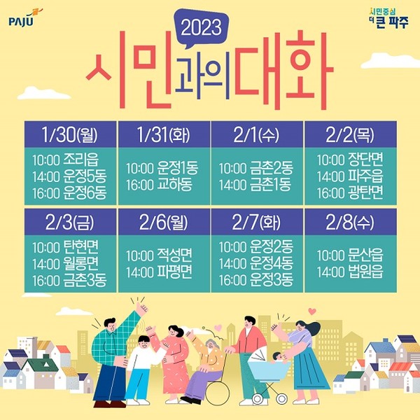 ▲ 파주시 2023 시민과의 대화 일정 안내문.