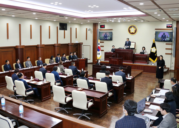 ▲ 난방비 긴급 지원 위한 원포인트 임시회 모습.