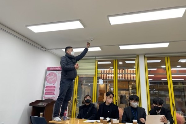 ▲ 화재알림시설 작동시연.