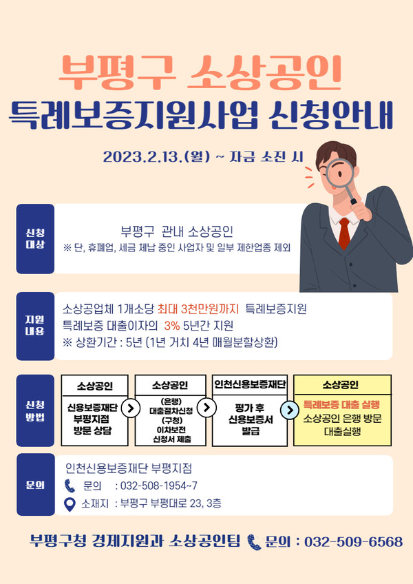 소상공인 특례보증 확대 지원 안내문