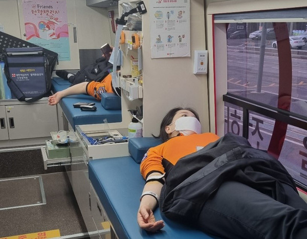 ▲ 헌혈캠페인 진행 모습.