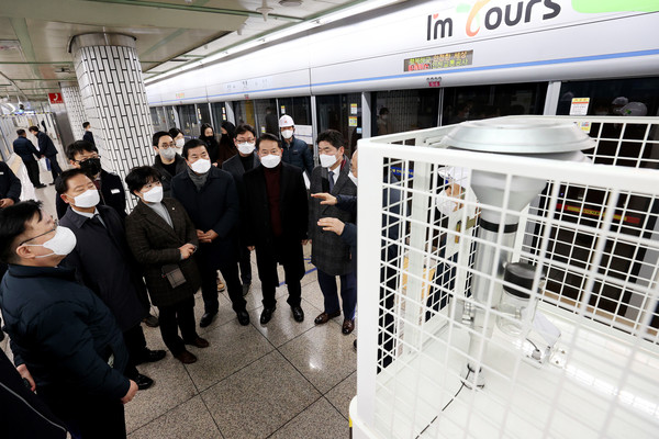 ▲ 건설교통위원회 인천교통공사 귤현기자사업소 현장방문 모습.