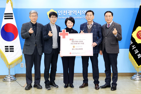 ▲ 튀르키예 시리아 지진피해복구 지원 성금 전달식.