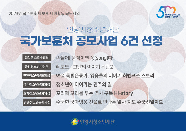 ▲ 안양시청소년재단 '보훈 테마활동 공모사업' 안내문.