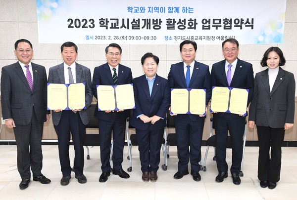 ▲ 시흥시, 교육지원청과 학교시설 개방 업무협약.