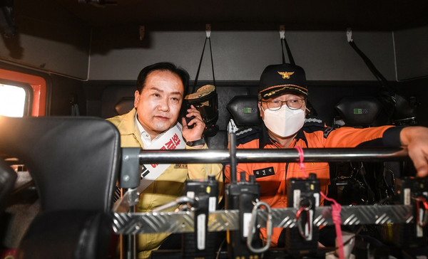 ▲ 오산시 재난안전통신망 합동훈련.