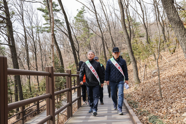 ▲ 계양구 산불 예방 캠페인 실시 모습.