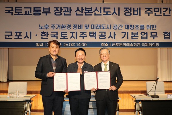 ▲ 군포시·LH 업무협약 체결 모습.