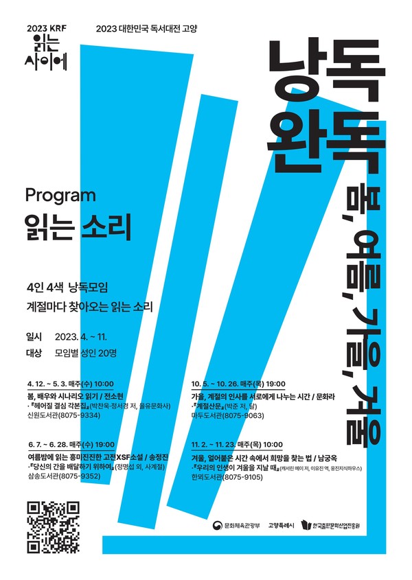 ▲ 2023 대한민국 독서대전 개최 기념 낭독완독 홍보 포스터.